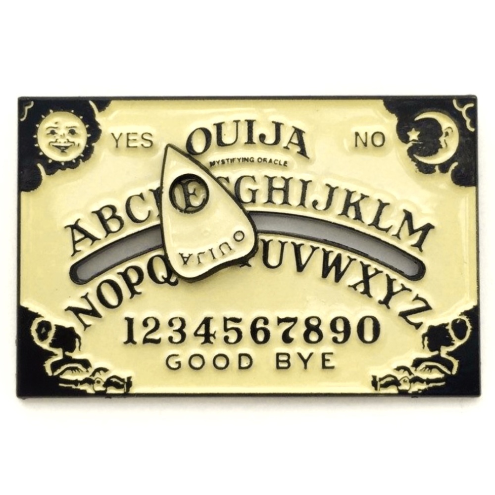 OUIJA BOARD W/MOVING PLANCHETTE OIL DRIPPED ENAMEL PIN LAPEL PIN BROOCH NWT